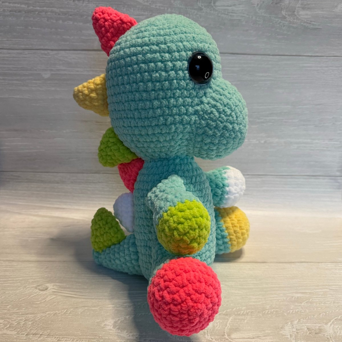 Colorful plush dinosaur - Happily Handmade by Ashley