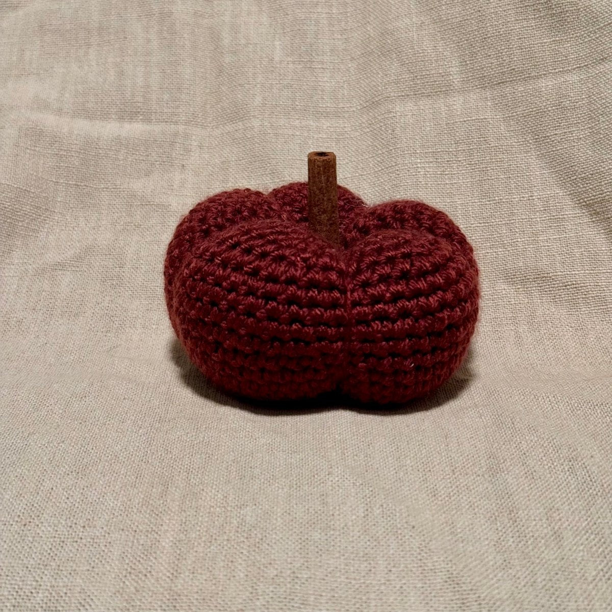 Pumpkin with cinnamon stick stem - Happily Handmade by Ashley